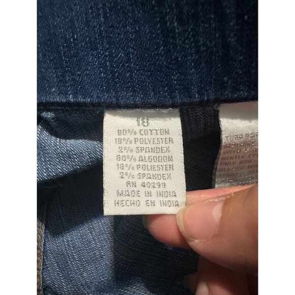 Erika Women’s Stretch Denim Jeans 18 Blue Floral Embroidered Straight Leg Pants - Picture 11 of 11